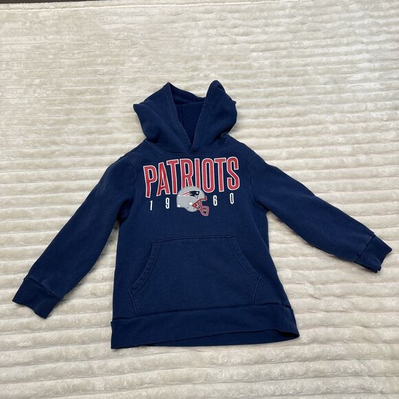 NFL New England Patriots Boys Blue Hoodie Pullover Sweatshirt Size 8 - Picture 1 of 10